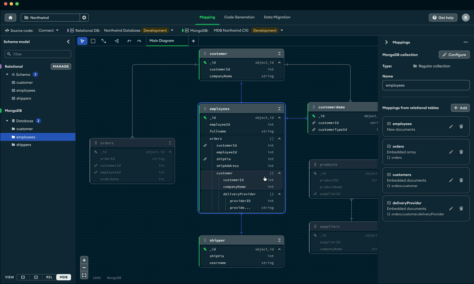 Final design - highlight single mapping